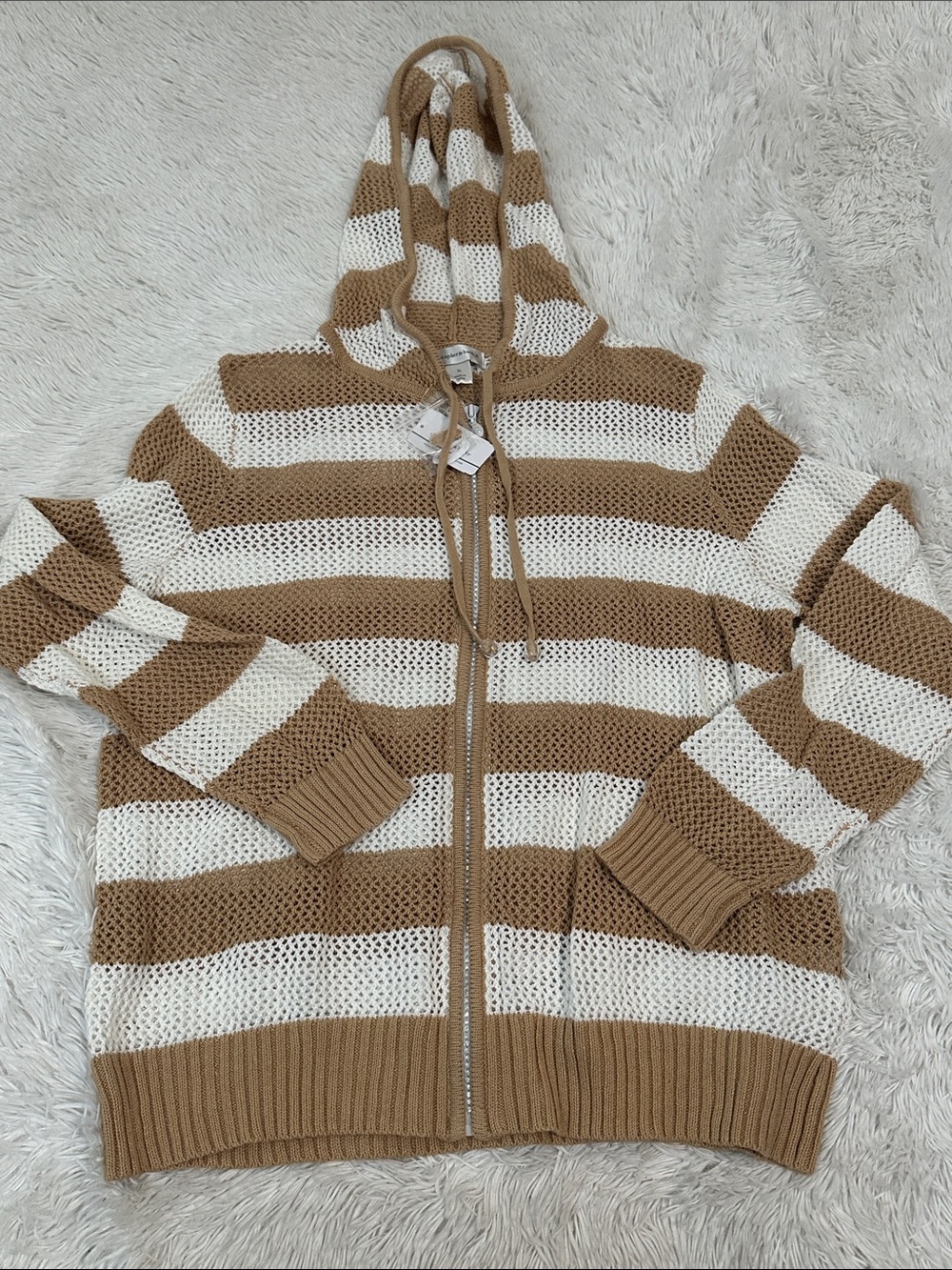 🥕 NWT Christopher & Banks Netted Hooded Sweater